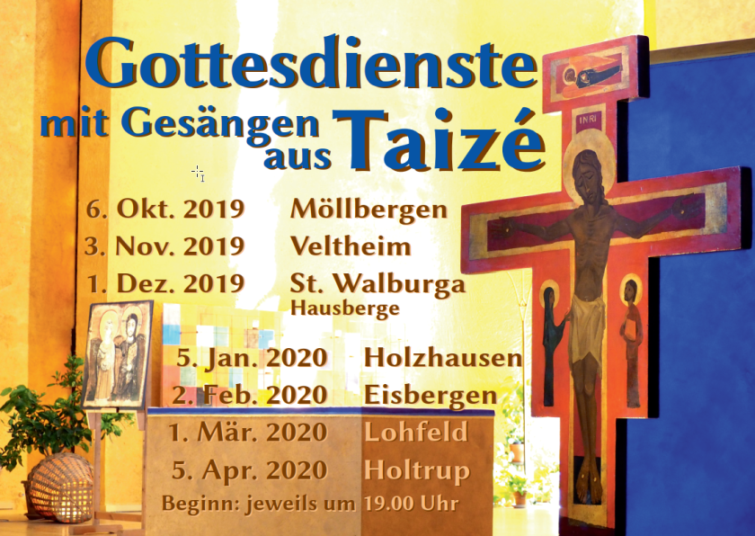 Taizé-Gottesdienste Porta-Süd 2019-2020